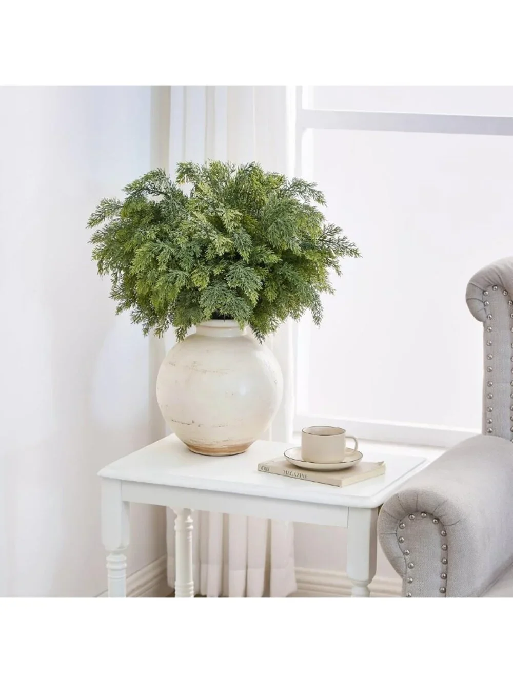Realistic Faux Cedar Stems - 12Pcs 20